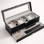 6 Pack Watch Organizer - Leather