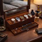 6-Slot Organizer w Drawer Brown