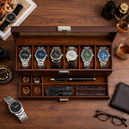 6-Slot Organizer w Drawer Brown