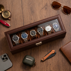 6-Slot Organizer w Drawer Brown