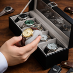6 Pack Watch Organizer - Leather