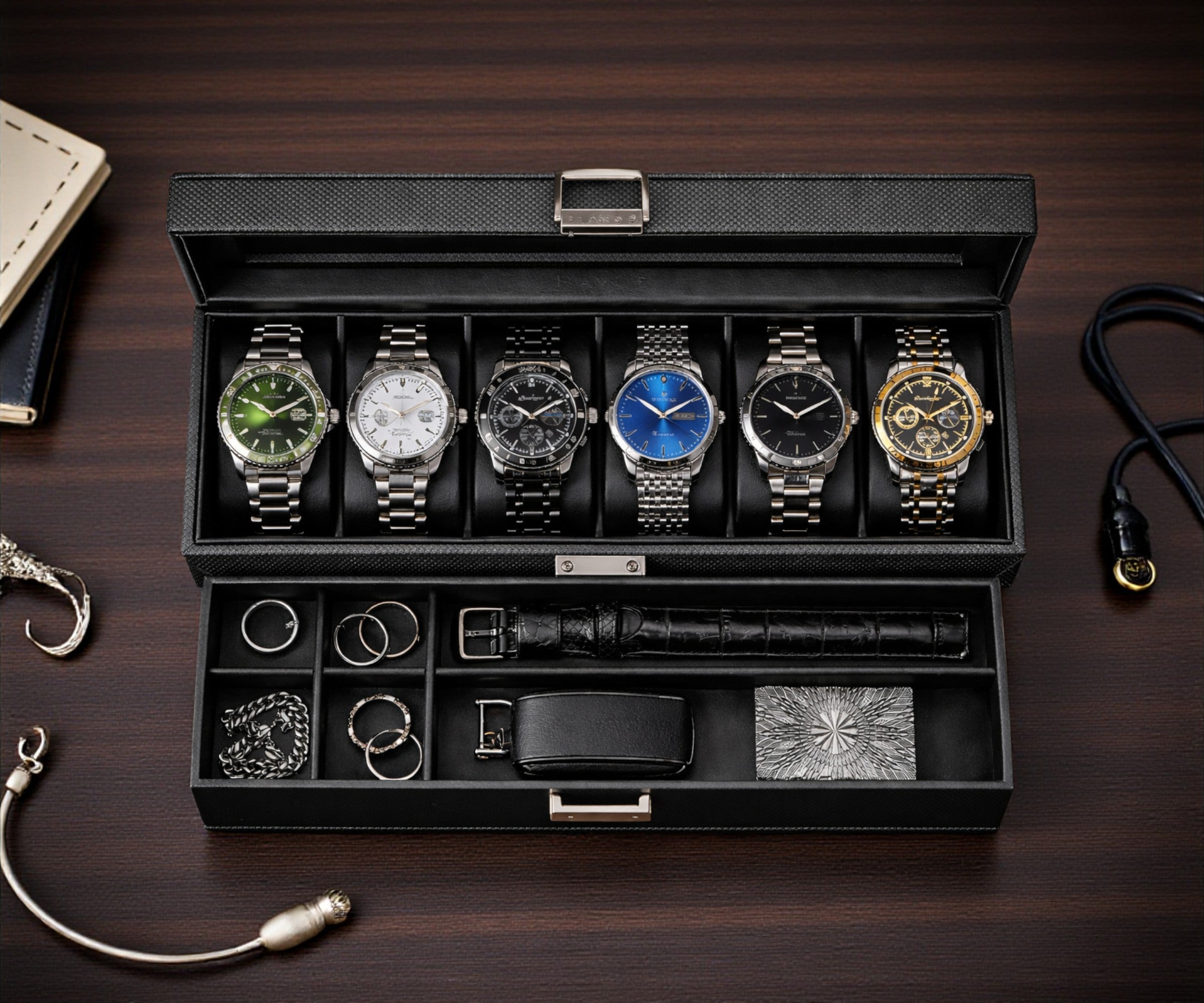 Porta Orologi a 6 Scomparti